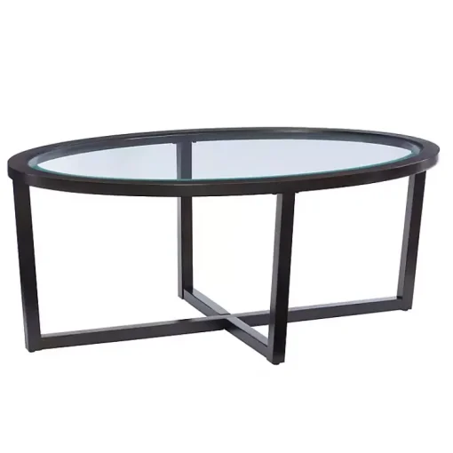Kirklands Home Coffee Tables|Wood & Glass Top 3-pc. Table Set Brown