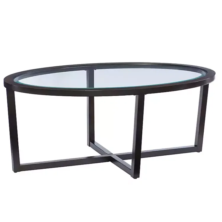 Kirklands Home Coffee Tables|Wood & Glass Top 3-pc. Table Set Brown