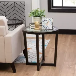 Kirklands Home Coffee Tables|Wood & Glass Top 3-pc. Table Set Brown