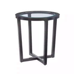 Kirklands Home Coffee Tables|Wood & Glass Top 3-pc. Table Set Brown