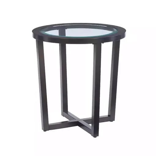 Kirklands Home Coffee Tables|Wood & Glass Top 3-pc. Table Set Brown