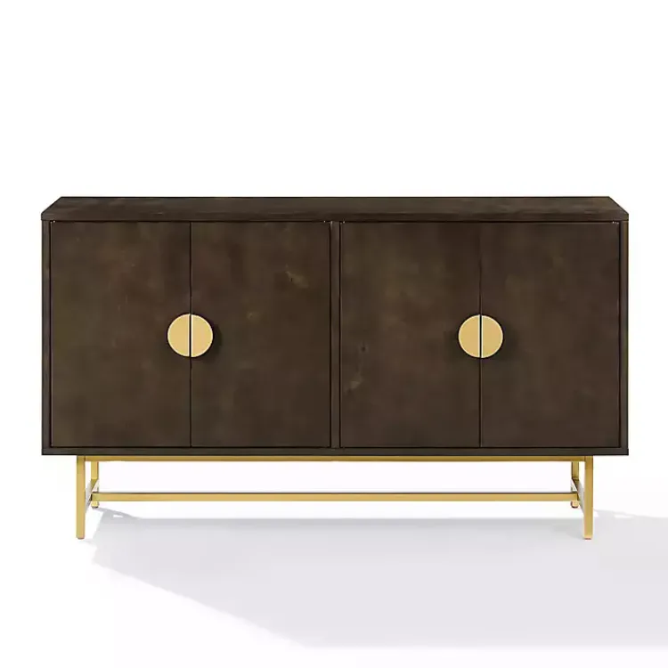 Kirklands Home Cabinets & Sideboards|Wood & Gold Metal Sideboard Brown