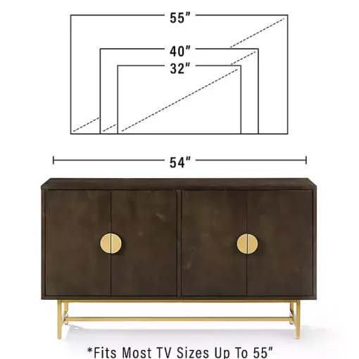 Kirklands Home Cabinets & Sideboards|Wood & Gold Metal Sideboard Brown