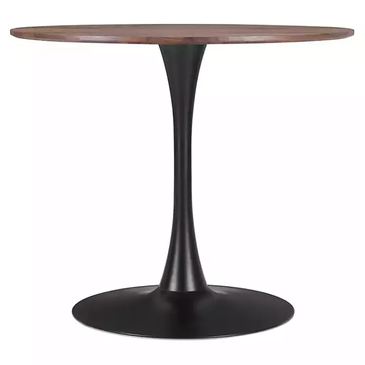 Kirklands Home Dining Tables|Brown Wood and Black Metal Bistro Dining Table