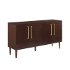 Kirklands Home Cabinets & Sideboards|Brown Wood and Gold 4-Door Cabinet