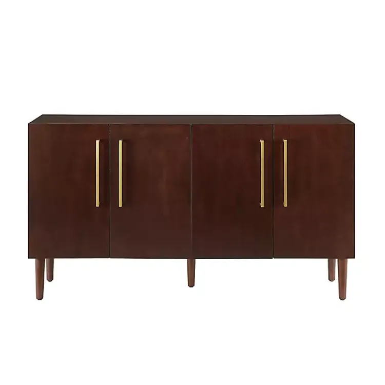 Kirklands Home Cabinets & Sideboards|Brown Wood and Gold 4-Door Cabinet