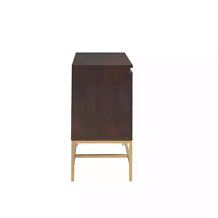 Kirklands Home Tv Stands & Media Consoles|Wood and Gold Martha Stewart Cabinet Brown