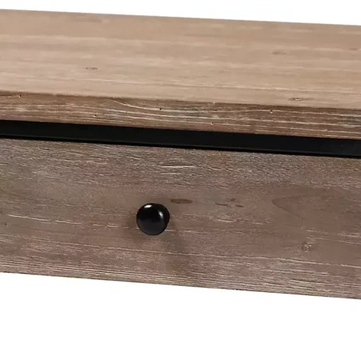 Kirklands Home Coffee Tables|Wood and Metal 2-Drawer Coffee Table Brown