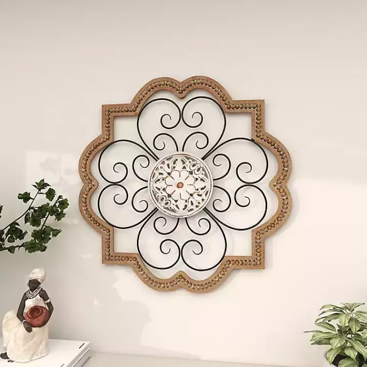 Kirklands Home Wall Plaques|Brown Wood and Metal Farmhouse Wall Plaque