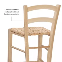 Kirklands Home Bar Stools & Counter Height Stools|Wood and Seagrass Counter Stools, Set of 2 Brown