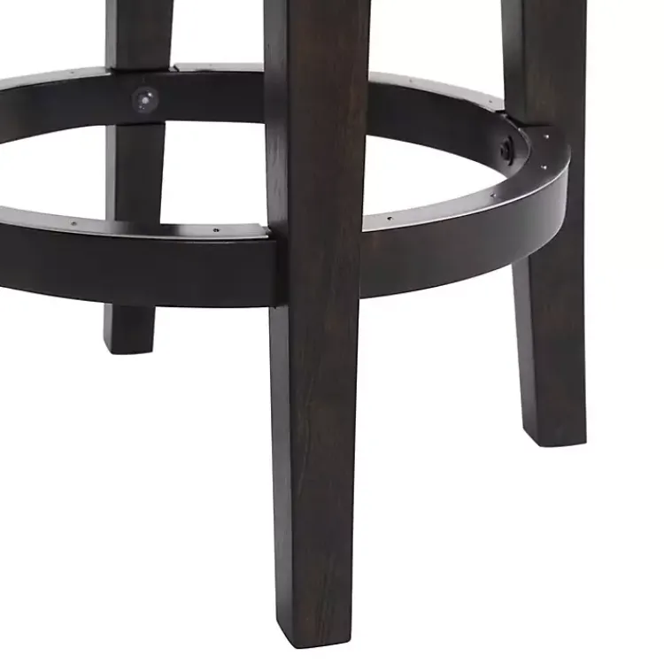 Kirklands Home Bar Stools & Counter Height Stools|Brown Wood Backless Swivel 2-pc. Counter Stool Set Gray
