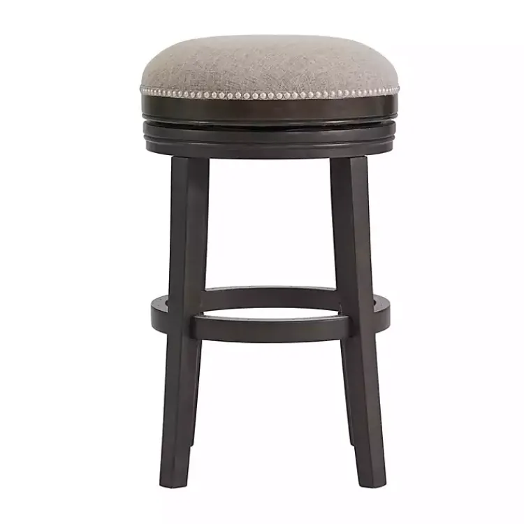 Kirklands Home Bar Stools & Counter Height Stools|Brown Wood Backless Swivel 2-pc. Bar Stool Set Gray