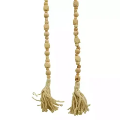 Discount Wood Beads Cream Tassel Garland Decorative Accents