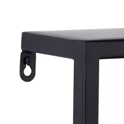 Kirklands Home Shelves|Brown Wood Black Metal Frame Wall Shelves