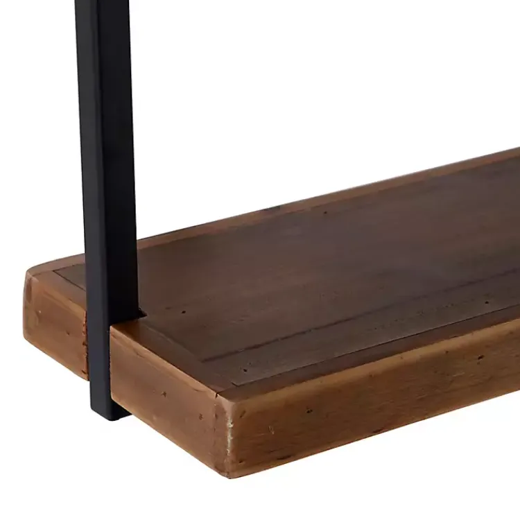 Kirklands Home Shelves|Brown Wood Black Metal Frame 3-pc. Wall Shelves