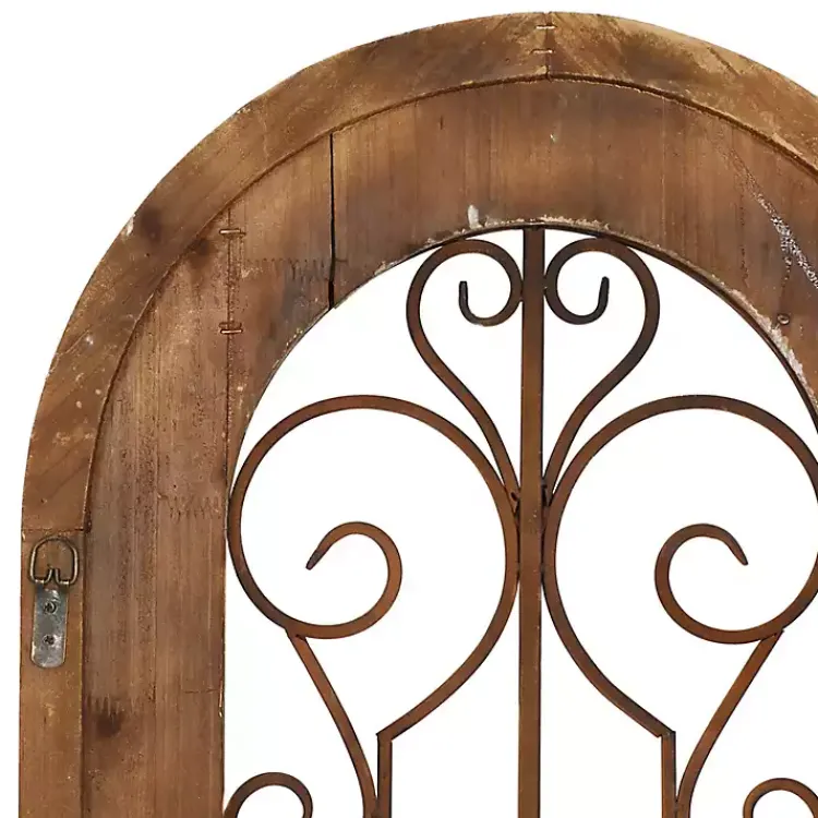 Kirklands Home Wall Plaques|Wood Black Metal Scrollwork Wall Plaque Brown