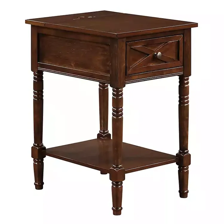 Kirklands Home Accent & End Tables|Wood Charging Traditional Accent Table Brown