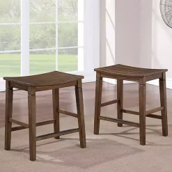 Kirklands Home Dining Tables|Wood Counter Stool 5-pc. Dining Set Brown