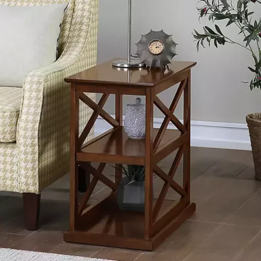 Kirklands Home Accent & End Tables|Wood Double X Sides Accent Table Brown