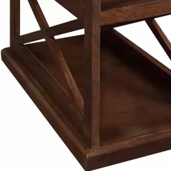 Kirklands Home Accent & End Tables|Wood Double X Sides Accent Table Brown