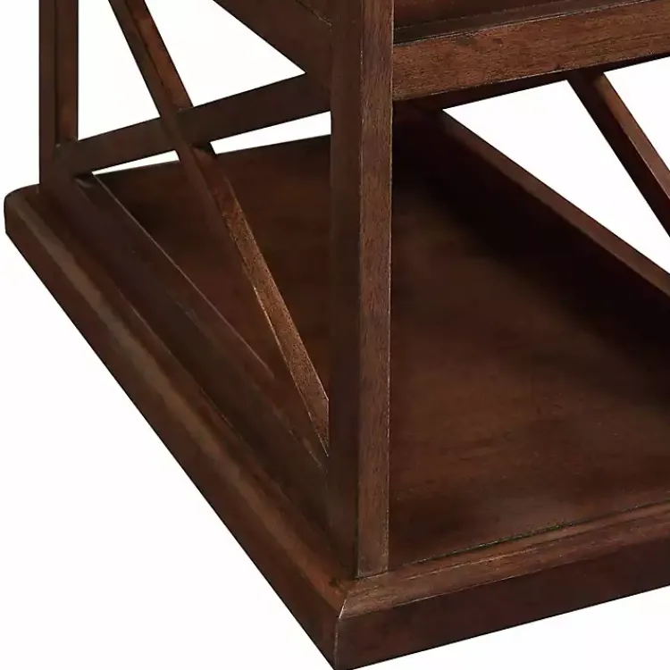 Kirklands Home Accent & End Tables|Wood Double X Sides Accent Table Brown