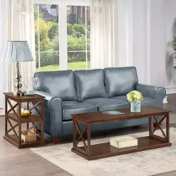 Kirklands Home Accent & End Tables|Wood Double X Sides Accent Table Brown