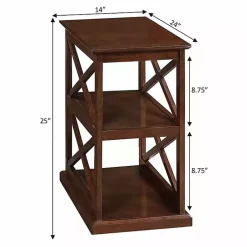 Kirklands Home Accent & End Tables|Wood Double X Sides Accent Table Brown
