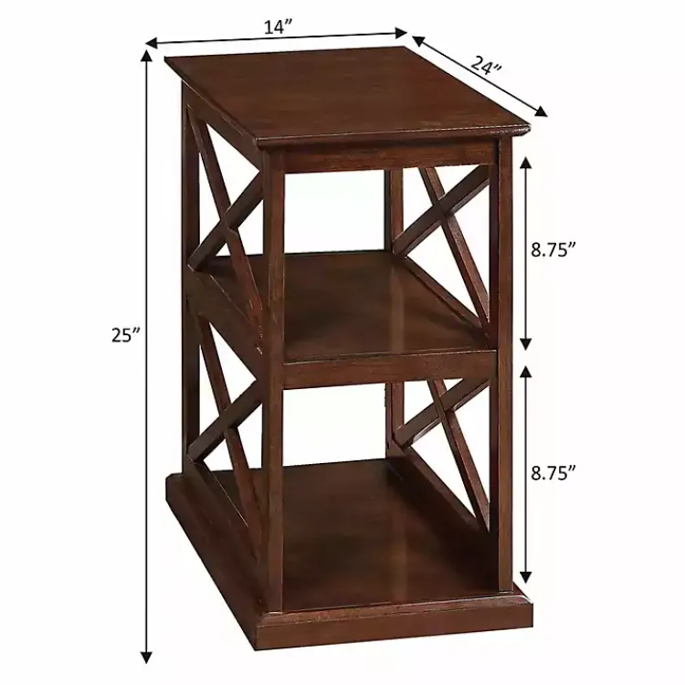 Kirklands Home Accent & End Tables|Wood Double X Sides Accent Table Brown