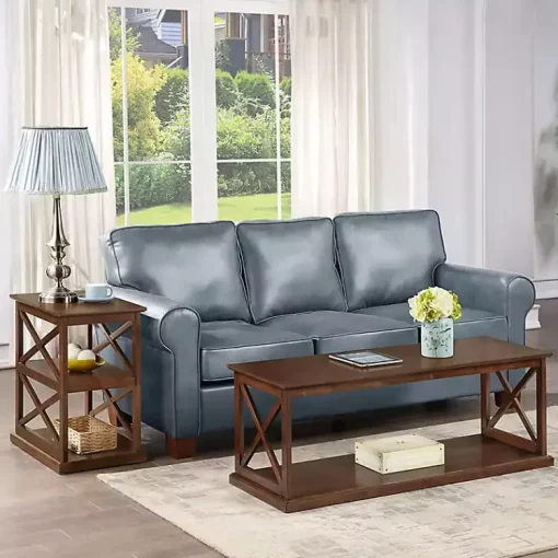 Kirklands Home Coffee Tables|Wood Double X Sides Coffee Table Brown