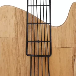 Kirklands Home Wall Plaques|Brown Wood Electric Guitar Wall Plaque