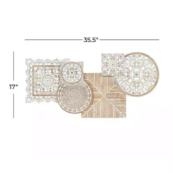 Kirklands Home Wall Plaques|Brown Wood Geometric Layered Shapes Wall Plaque