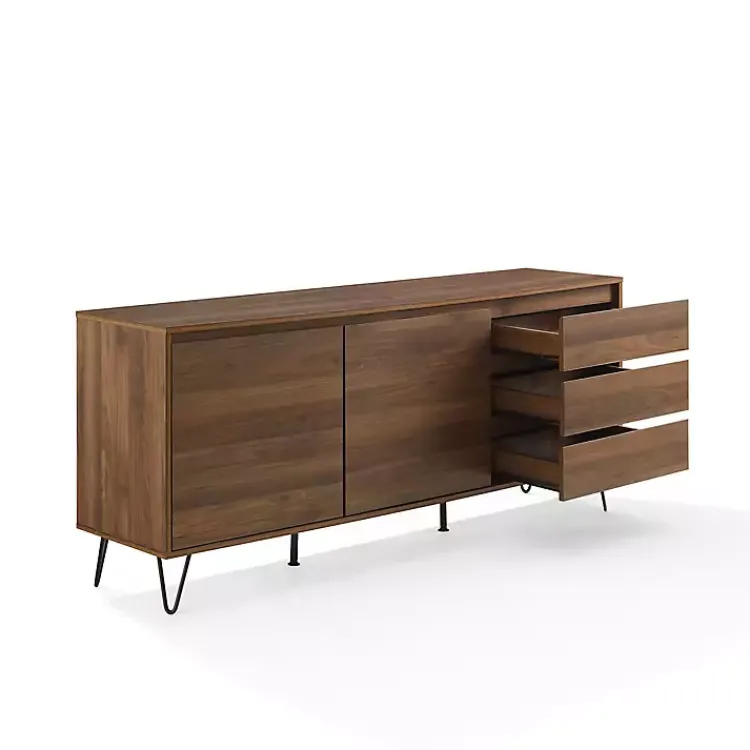 Kirklands Home Tv Stands & Media Consoles|Wood Hairpin Legs Media Cabinet Brown