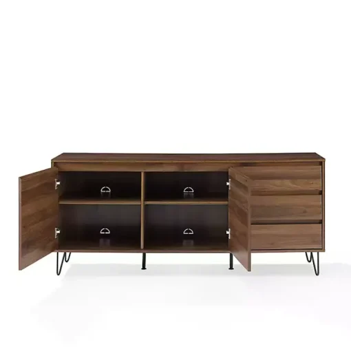 Kirklands Home Tv Stands & Media Consoles|Wood Hairpin Legs Media Cabinet Brown