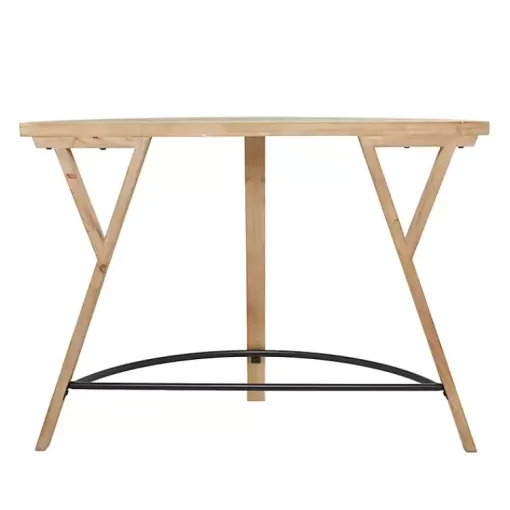 Kirklands Home Console Tables|Wood Half Round Console Table Brown