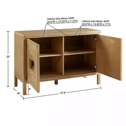 Kirklands Home Entryway Furniture|Wood Layered Doors Cabinet Brown