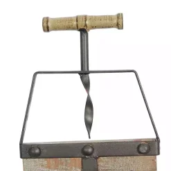 Kirklands Home Wall Storage|Wood Panel Black Metal Wine Rack Brown