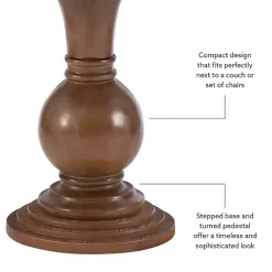 Kirklands Home Accent & End Tables|Wood Round Base Side Table Brown
