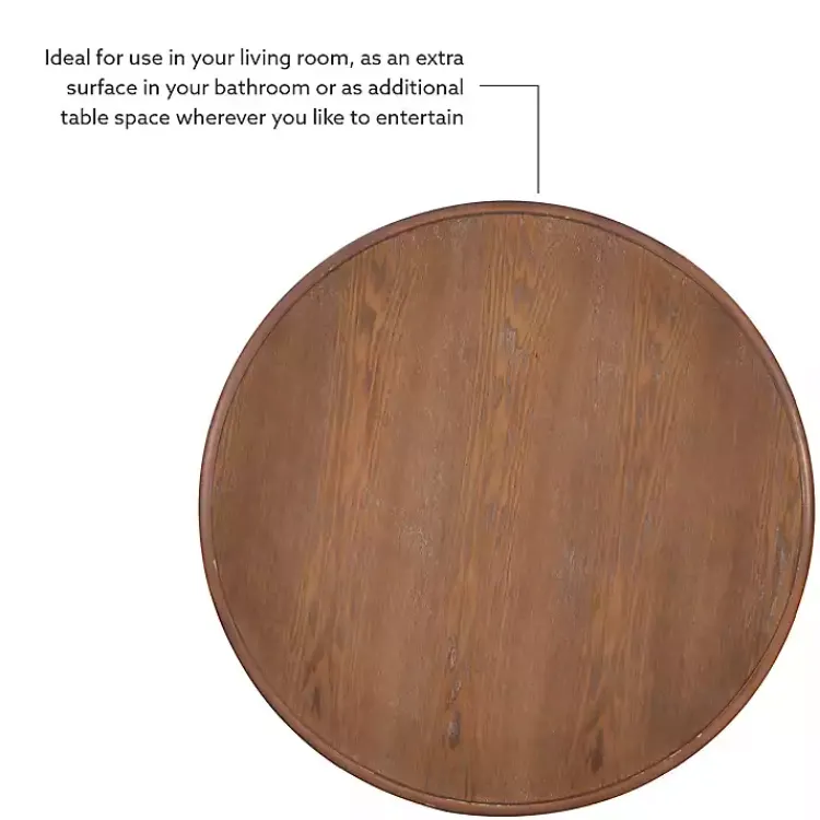 Kirklands Home Accent & End Tables|Wood Round Base Side Table Brown