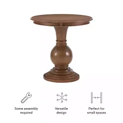 Kirklands Home Accent & End Tables|Wood Round Base Side Table Brown