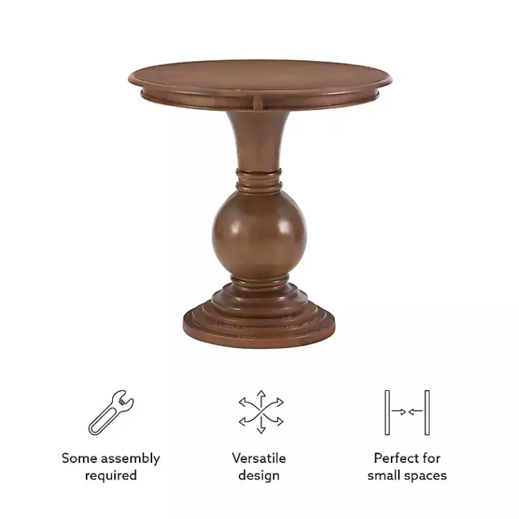 Kirklands Home Accent & End Tables|Wood Round Base Side Table Brown
