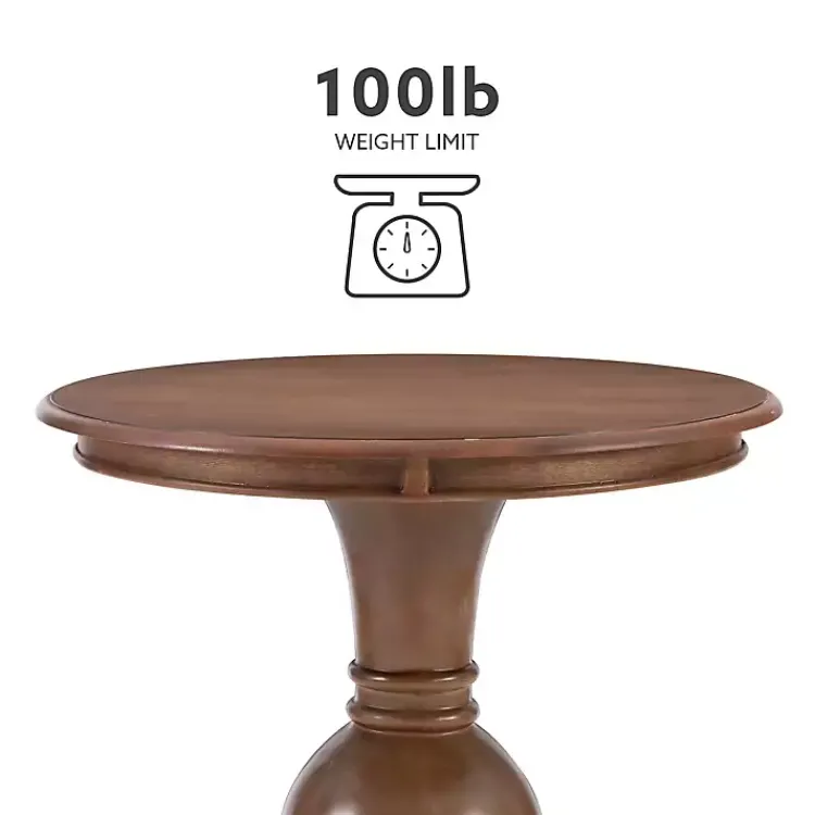 Kirklands Home Accent & End Tables|Wood Round Base Side Table Brown