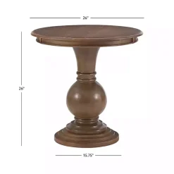 Kirklands Home Accent & End Tables|Wood Round Base Side Table Brown