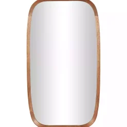 Kirklands Home Decorative Mirrors|Wood Rounded Edges Mirror Brown