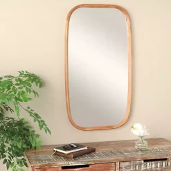 Kirklands Home Decorative Mirrors|Wood Rounded Edges Mirror Brown