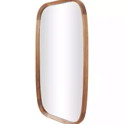 Kirklands Home Decorative Mirrors|Wood Rounded Edges Mirror Brown