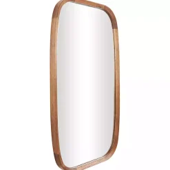 Kirklands Home Decorative Mirrors|Wood Rounded Edges Mirror Brown