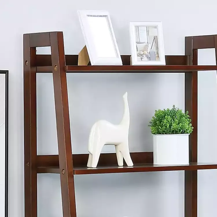 Kirklands Home Bookshelves|Wood 5-Shelf Leaning Bookshelf Brown