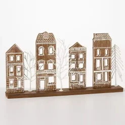 New Brown Wood Tabletop Christmas Village Christmas Decorations