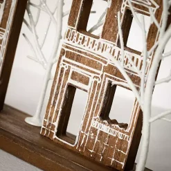 New Brown Wood Tabletop Christmas Village Christmas Decorations