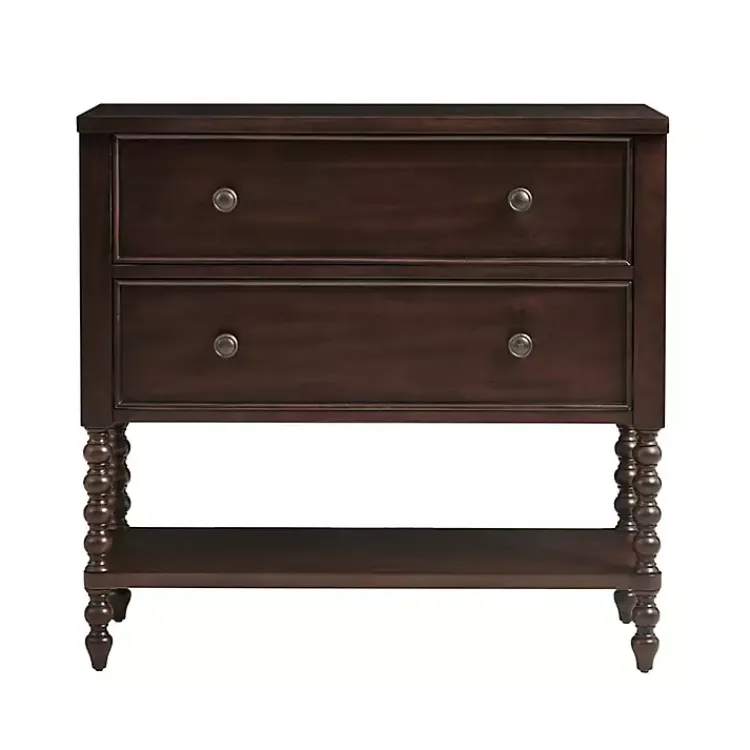 Kirklands Home Cabinets & Sideboards|Wood Turned Legs 2-Drawer Chest Brown